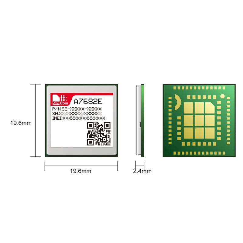 SIMCOM A7682E Core Board Development LTE CAT1 Module GSM/GPRS 2G 4G Modem Board Breakout Kit with Antenna for Europe