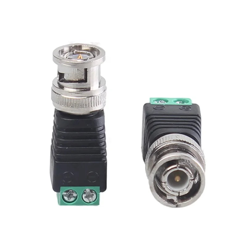 5/20PCS Male Metal BNC Connector with DC Connector Screw Terminal UTP Video Balun for CCTV Surveillance Camera CCTV System