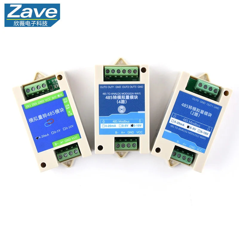 Analog Acquisition Module 4-20mA 0-5V 10V to RS485 Transmitter Modbus Wide Voltage High Precision AD
