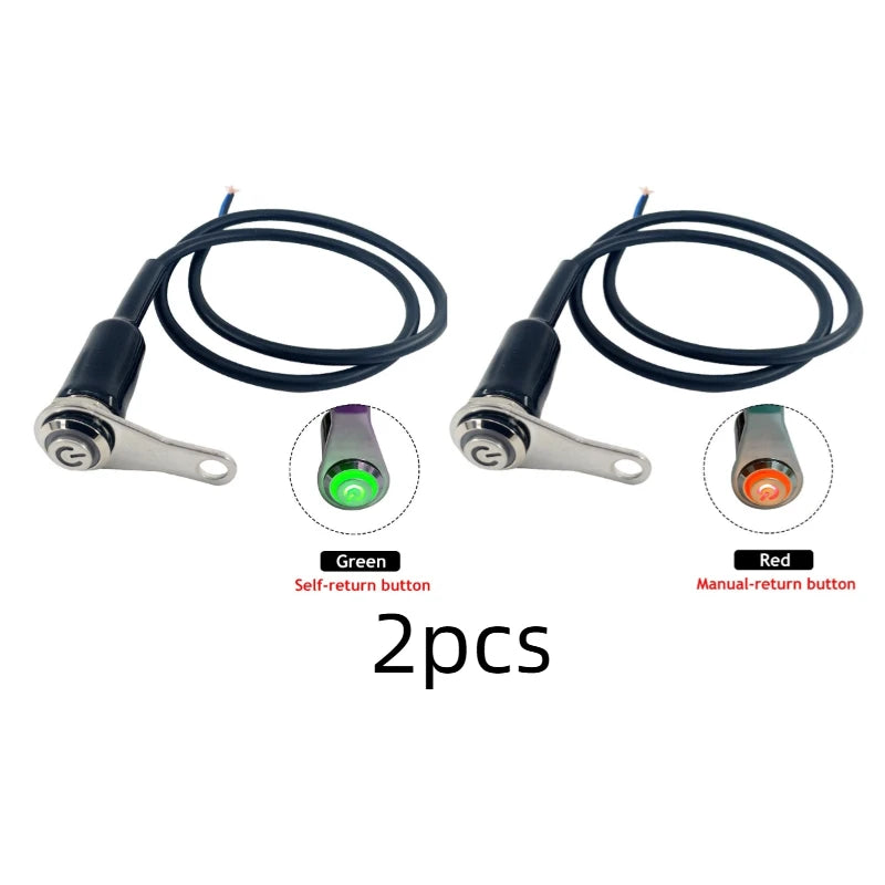 LED Motorcycle Switch ON+OFF Handlebar Mount Aluminum Alloy Waterproof 12V Fog Light Lamps Motorbike Horn Push Button Switch