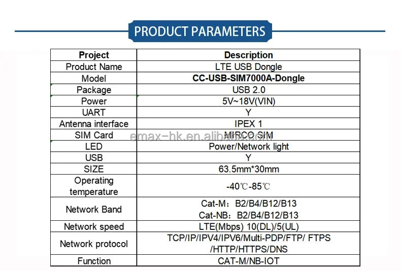 SIMCom LTE USB Dongle SIM7000A SIM7000E SIM7000G SIM7070E SIM7070G 4G NB-IoT Cat M LPWA Breakout Core Board