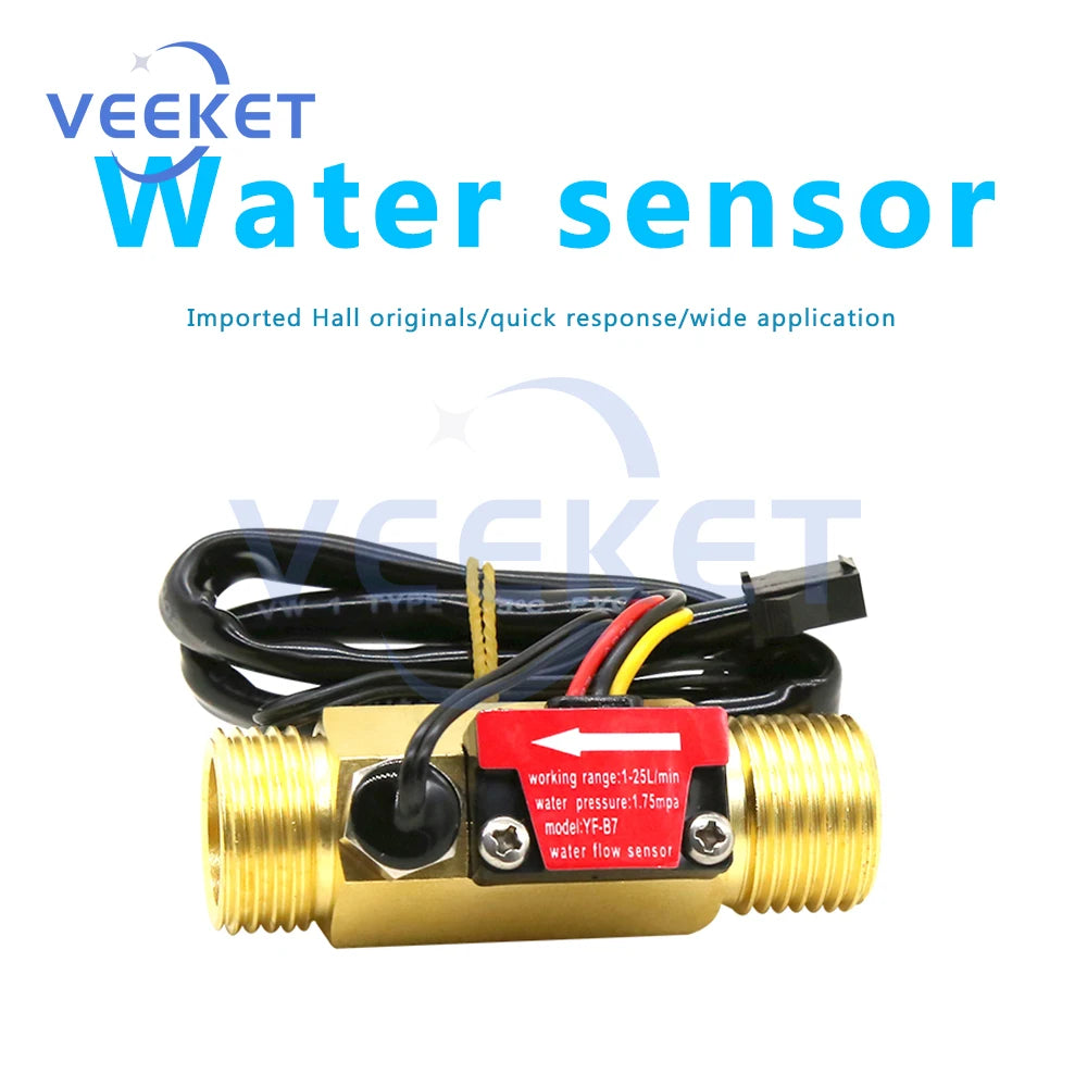 Brass Flow Sensor Thread Hall Sensor YF-B1/B2/B3/B5/B7 Switch Water Flow Sensor Flow Meter Hall Turbine Flow Meter