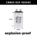 CBB65 450V Motor Capacitor Air Conditioner Compressor Start Capacitor 5uF 6uF 20uF 25uF 30uF 35uF 40uF 45uF 50uF 60uF 70uF