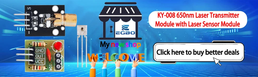 KY-008 650nm Laser Transmitter Module with Laser Sensor Module Non-Modulator Tube Laser Receiver Module Kit