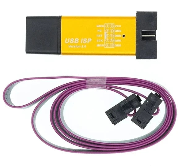 USBASP USBISP AVR Programmer USB ATMEGA8 ATMEGA128 ATtiny/CAN/PWM 10Pin Wire Module DIY + 10Pin To 6 Pin Adapter Board Shell