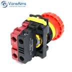 22mm LA36M Emergency Stop Switch Lockable Push Button 12v 24v 220v 10A 1NC 2NC Red Mushroom Head E-Stop Switches On Off VaneAims