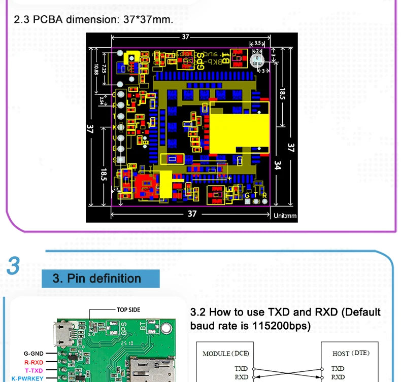 1pc New Push Nano SIM 4G CAT1 A7670G Breakout Development Kits for Global Bands
