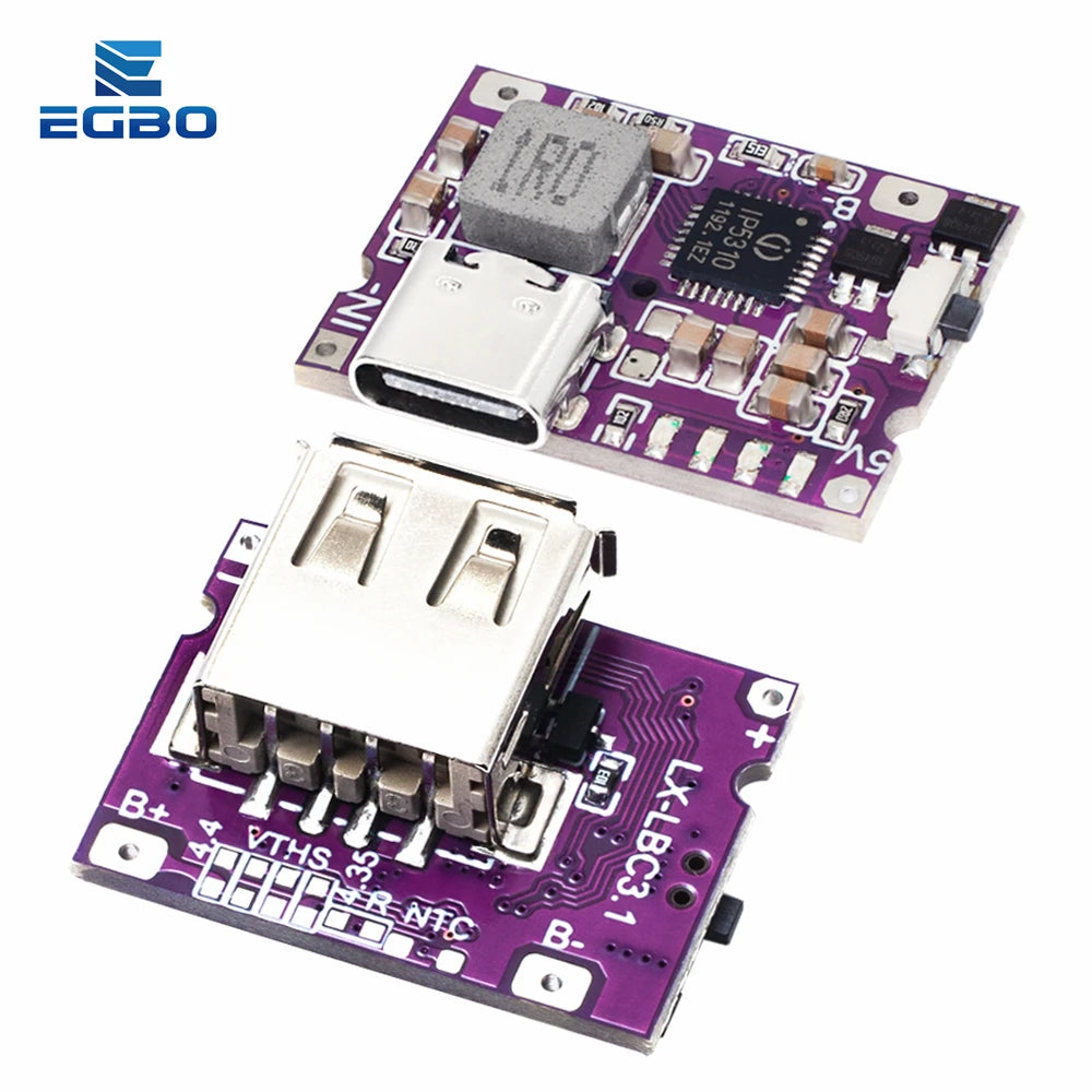 Type-C USB 5V 3.1A Boost Converter Step-Up Power Module IP5310 Mobile Power Bank Accessories With Switch LED Indicator