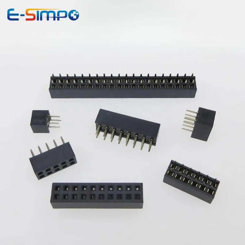 10pcs 2.0mm Double Row Straight Female 2-40P Pin Header Socket Connector 2x2/3/4/5/6/7/8/9/10/12/14/15/20/25Pin PH=4.3MM
