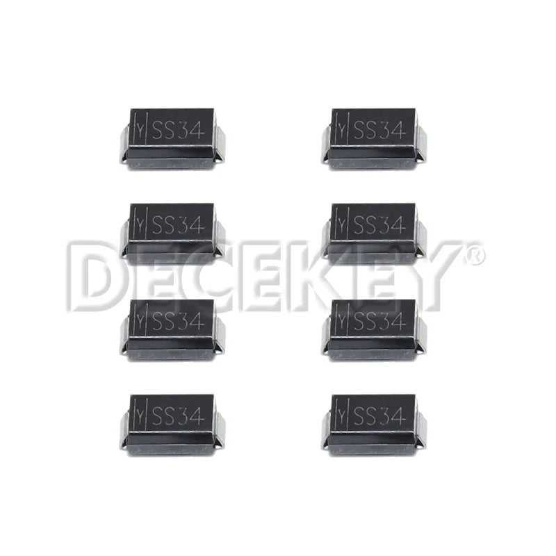 50pcs SS34 SMD Diode 3A/40V Schottky Diodes SMA Package DO-214AC Model 1N5822