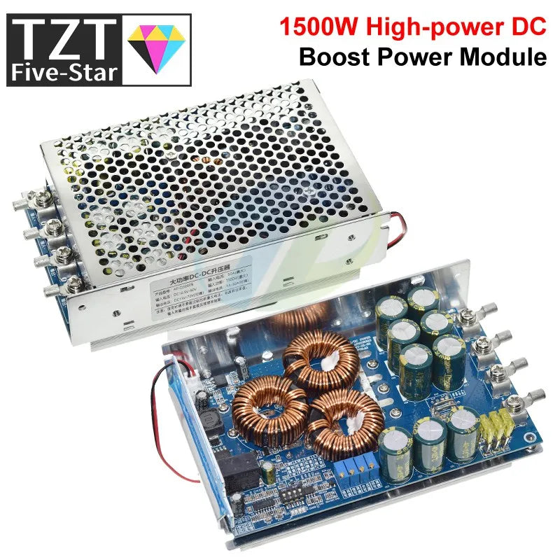 1500W 50A High Power Charging Power Supply DC-DC 10.5-60V to 15-70V Step Up Boost Converter Voltage Regulator Power Transformer