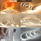 5mm 8mm Led Strip Light RA98 10mm PCB 2700K 3000K 3500K 4000K 5000K 6000K 5m 10m 24V 2835 120 240 LEDs Flexible Tape Lighting