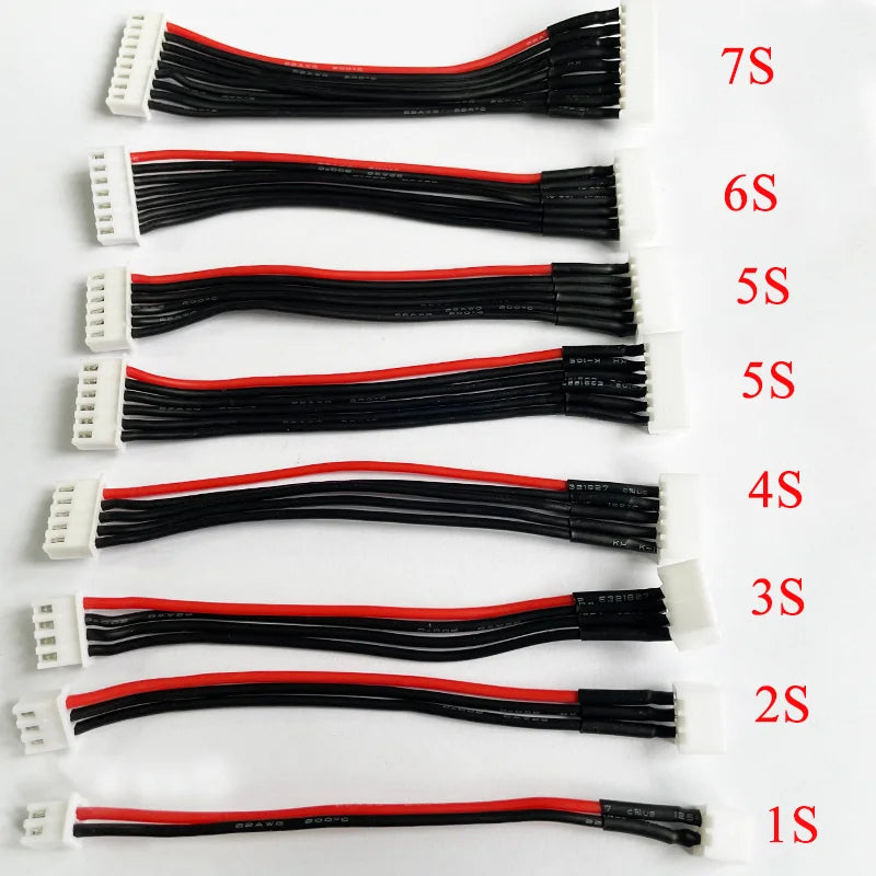 22awg 10/20/30cm 2S/3S/4S/5S/6S Battery Balance Charger Silicone Wire Extension Lead JST-XH Connector Adapter Plug for RC Drone