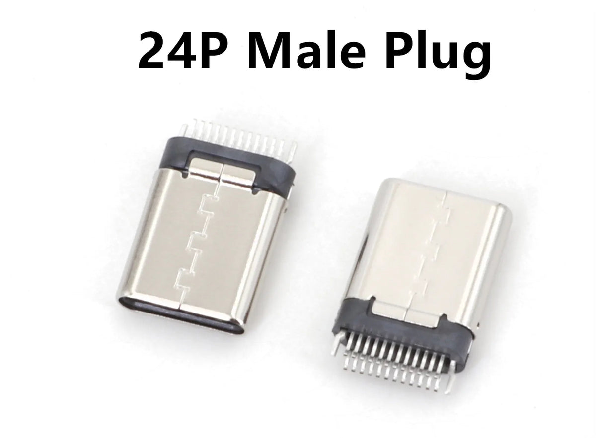 10Pcs USB 3.1 Type C 6/16/24 Pin Connector Male Female Charging Port PCB Mount Solder Socket