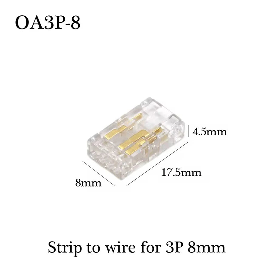 COB Led Strip Connector Light Strip Wire Connectors 2 3 4 Pin L-shaped For 5 8 10mm Width PCB Single Color RGB CCT Strip