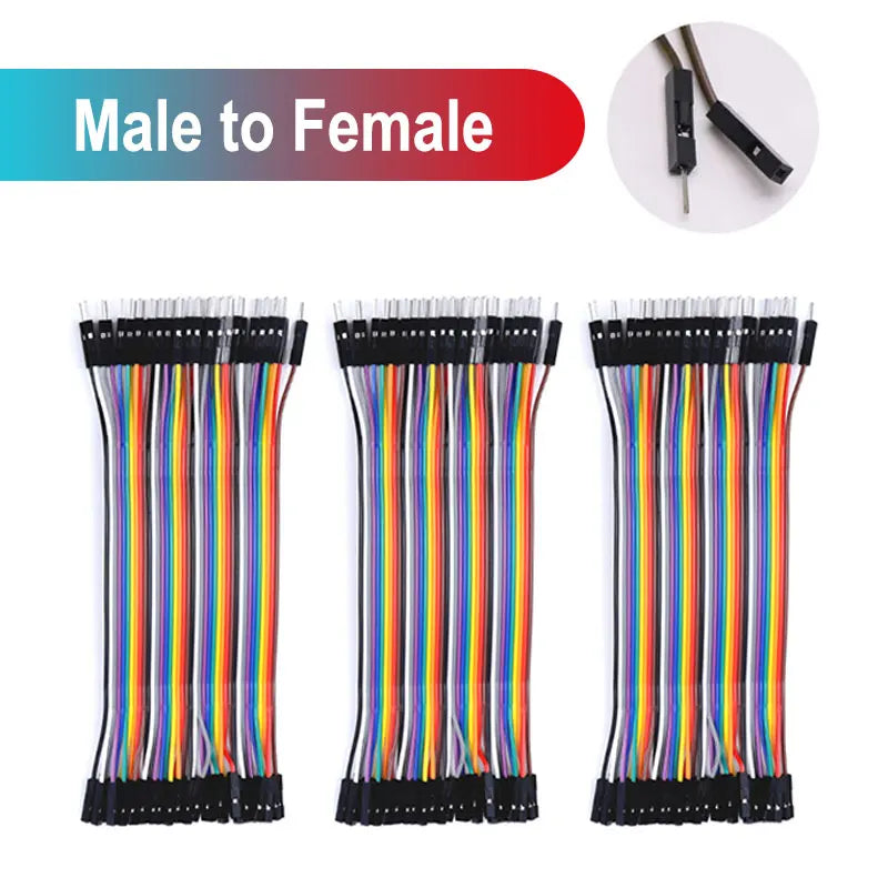 Jumper Wire 40Pins 2.54mm 10/15/21/30/40CM Female To Female, Male To Female, Male To Male Jumper Line Connecting Cable DIY KIT