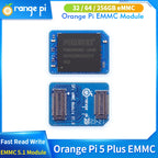 Orange Pi EMMC Module 32GB 64GB 256GB EMMC 5.1 Module for Orange Pi 5 Plus 3D NAND Fast Read Write Speeds 400MB/s for Tablet PC