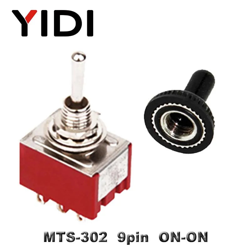 6A 125VAC Mini 6mm Toggle Switch MTS 102 103 202 203 302 303 402 403 on off SPDT DPDT on off on 3PDT Switch with Waterproof Cap
