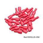 20/50/100Pcs Red + Blue 6.3mm Female Insulated Spade Crimp Terminal Wire Connector For 0.5-2.5mm Electrical Wire Cable Connecors