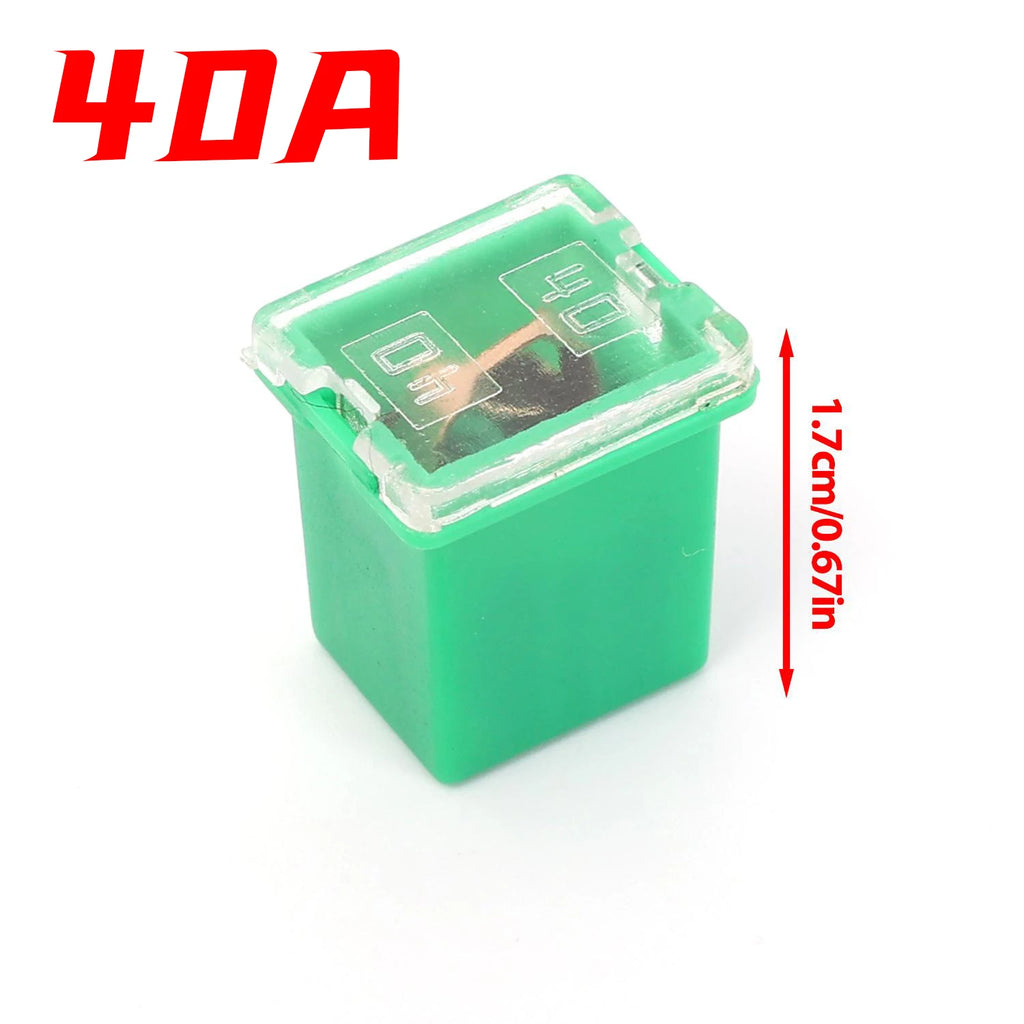 Car Mini Square Fuse 32V 20A-80A Slow Blow Copper Wire Overload Circuit Protection Insert for Car Truck RV Motorcycle Vehicle