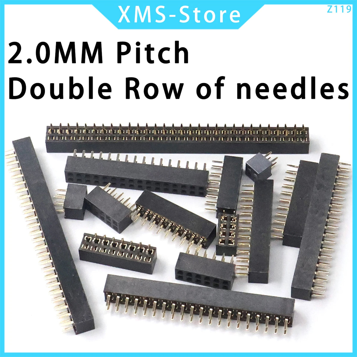 2.0mm Double  Row Female 2x2/3/4/5/6/7/8/10/20/40 Pin Pin Header Connector 2mm Pitch Strip For Arduino PCB