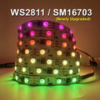 WS2811 SM16703 5050 RGBIC Led Lights DC12V 24V RGB Led Strip Light IP65 IP68 Waterproof Smart Pixels Magic Light Black White PCB