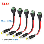 DC 5.5mmx2.1mm Screw Terminal Block Adapter Power Extension Cable DC to 2Pin Solderless Connector Replacement Repair Supply Cord