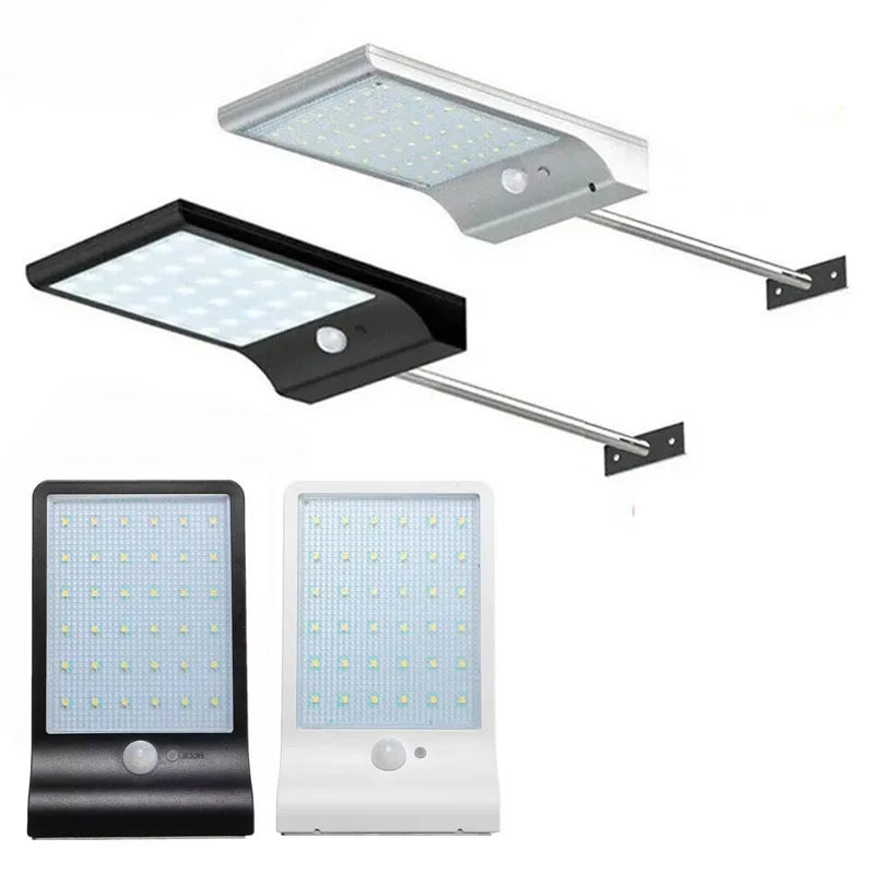 48leds solar street wall lights 450LM 3.5W led solar motion PIR sensor DIM lights Aluminum with pole remote for garden garage