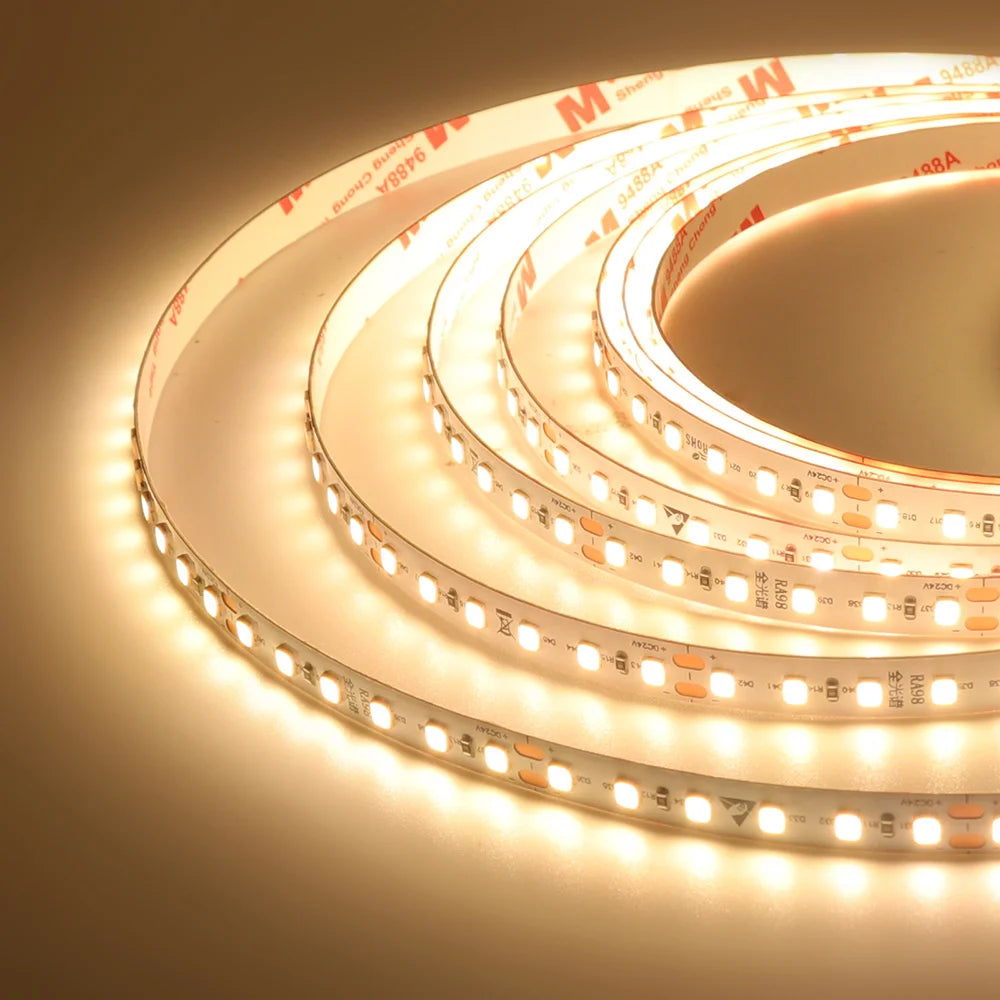 5mm 8mm Led Strip Light RA98 10mm PCB 2700K 3000K 3500K 4000K 5000K 6000K 5m 10m 24V 2835 120 240 LEDs Flexible Tape Lighting