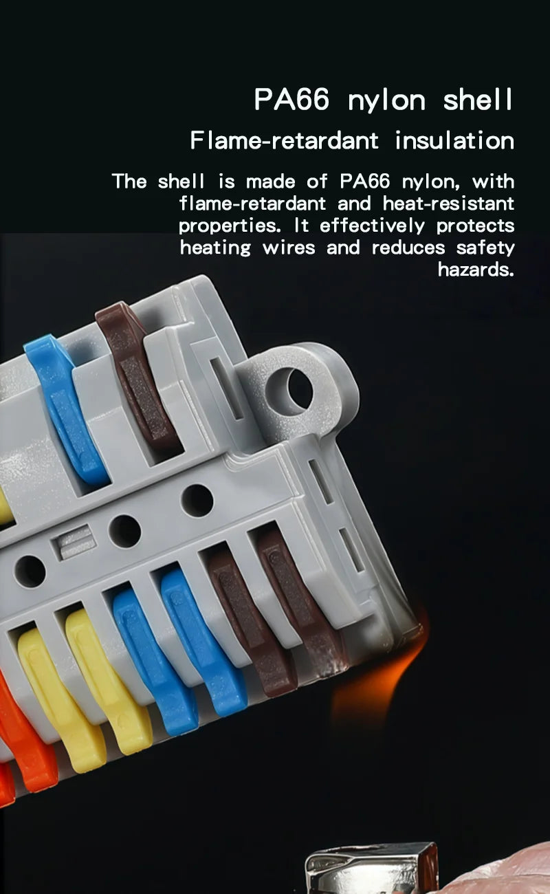 Universal Quick Push-in Electrical Wire Terminal Blocks Splitter Cable Connectors Mounted Junction Box for Home Industrial Use