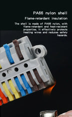 Universal Quick Push-in Electrical Wire Terminal Blocks Splitter Cable Connectors Mounted Junction Box for Home Industrial Use