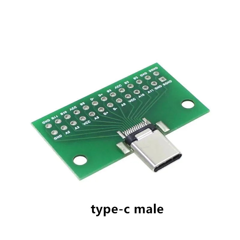 USB 3.1 Connector Type-C Adapter Plate PCB Board Female Male Head Convertor 2*13P to 2.54MM Transfer Test Board USB3.1 Module