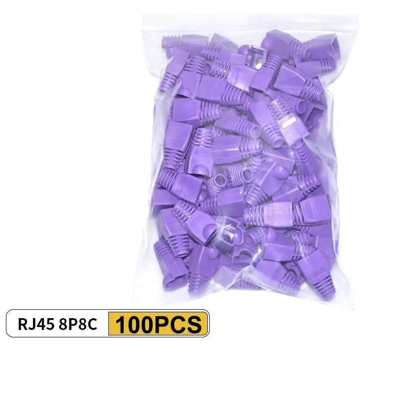 50/100Pcs RJ45 Cable Connector Plug Cover Ethernet Network Cable Connector Plugs Strain Relief Boots - Plastic