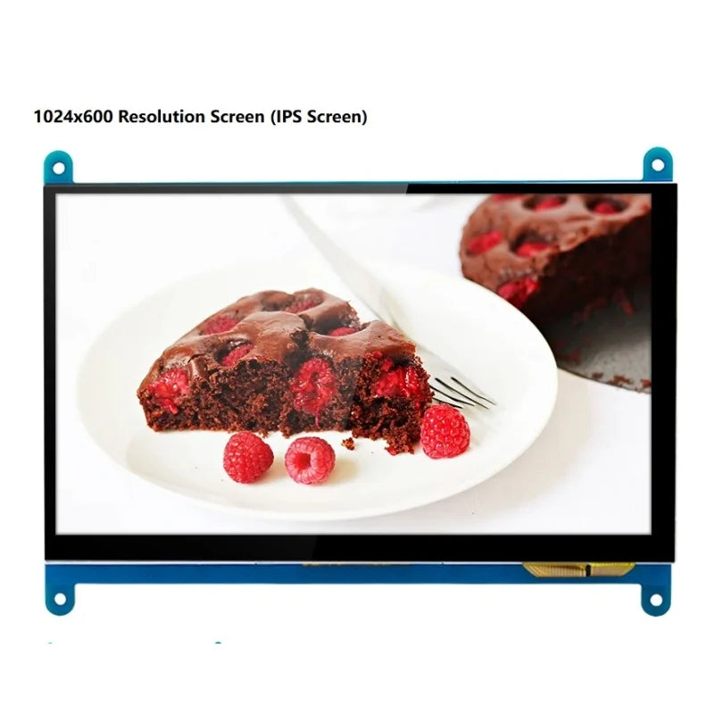 7 Inch Raspberry Pi 4/3/2/B/B+/A+ Monitor 1024x600 IPS 5-Points Capacitive Touchscreen Drive Free HDMI Display For Win 7/8/10