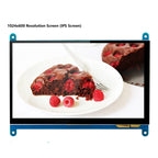 7 Inch Raspberry Pi 4/3/2/B/B+/A+ Monitor 1024x600 IPS 5-Points Capacitive Touchscreen Drive Free HDMI Display For Win 7/8/10