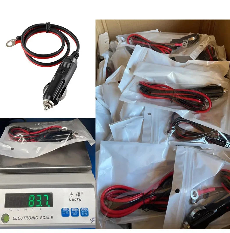 12V Car Battery Charging Cable SAE Terminal 24V Female Pump Plug 16AWG Extension Cord for Motorcycle Truck RV Boat Modification