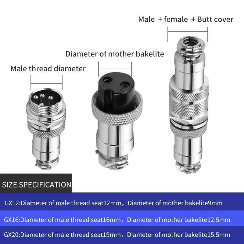 5/10/20 Set GX12 GX16 GX20 Docking Connector 2 3 4 5 6 7 8 9 10 12 14 15 Pin Male Female Aviation Plug Socket Circular Connector