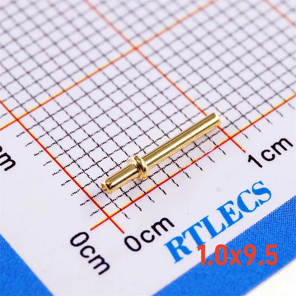 100 500 Pcs Male PCB Pin Header Press-Fit Tip 1.0 1.3 Mm Diameter Brass Plated Gold 1u Tin 1.0 Bias Connector 9.5 14.5 15.0 Mm