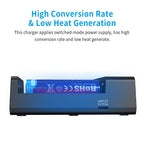 MC6C 6-Slot Independent Charger LCD Display for Li-ion Ni-MH USB-C Input 0V for 21700 18650 Li Battery AA AAA Battery Activation