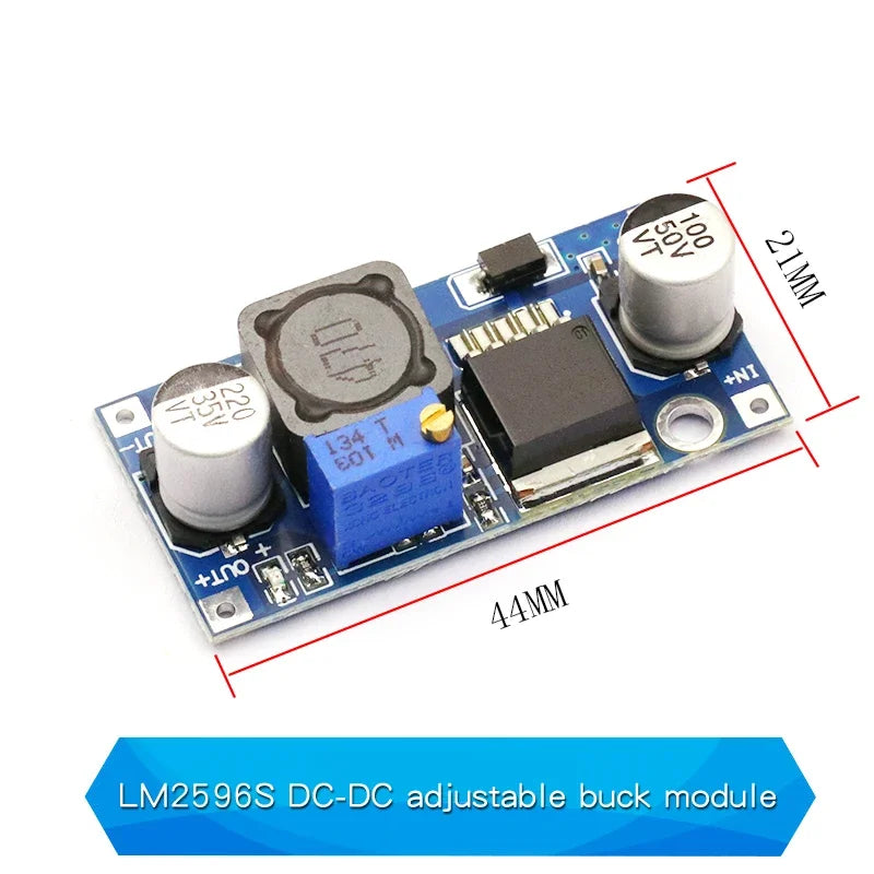 1PCS LM2596S DC-DC Adjustable Step-Down Regulated Power Supply Module DC-DC Power Board LM2596 3A 5A 75W 24V To 12/5V