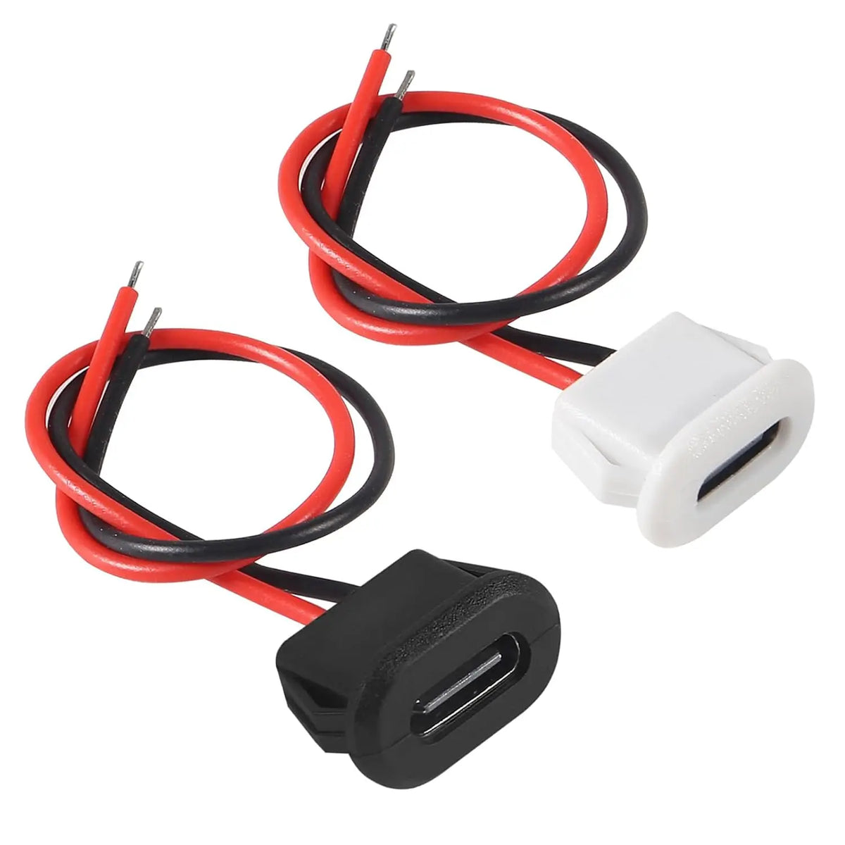 5/10PCS Type-C Female Chassis Waterproof 2P Solder Wire Type USB C Pigtail Cable Extension Power Cable USB-C Plug to 2 Pin Bare