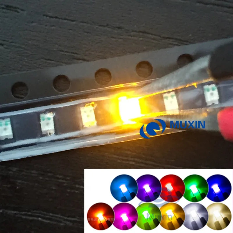 0805 smd led Red Yellow Green White Blue Pink UV Ice RGB BIUE Orange light emitting diode 100PCS