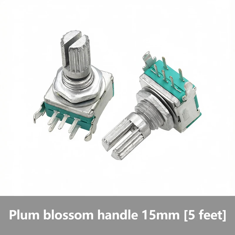5PCS EC11 Rotary Encoder 5‑Pins Rotary Code Switch With Push Button 15mm / 20mm Half‑shaft Plum‑shaft