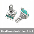 5PCS EC11 Rotary Encoder 5‑Pins Rotary Code Switch With Push Button 15mm / 20mm Half‑shaft Plum‑shaft
