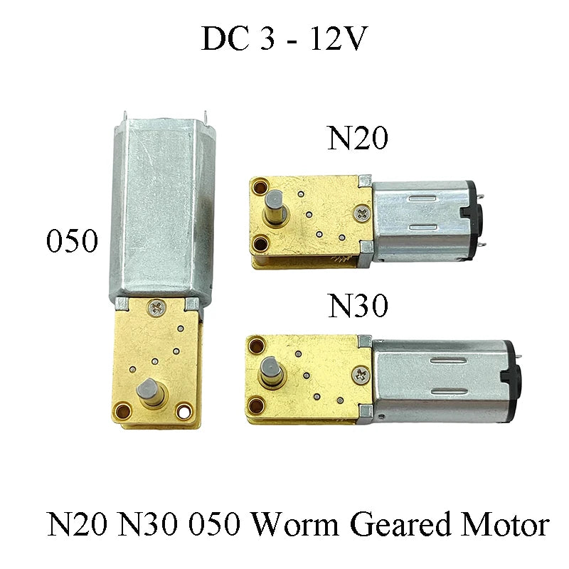 DC Gear Motor for DIY Robot Toy Slow Speed High Torque All Metal Gearbox Worm Drive 3V 6V 12V 050 N30 N20