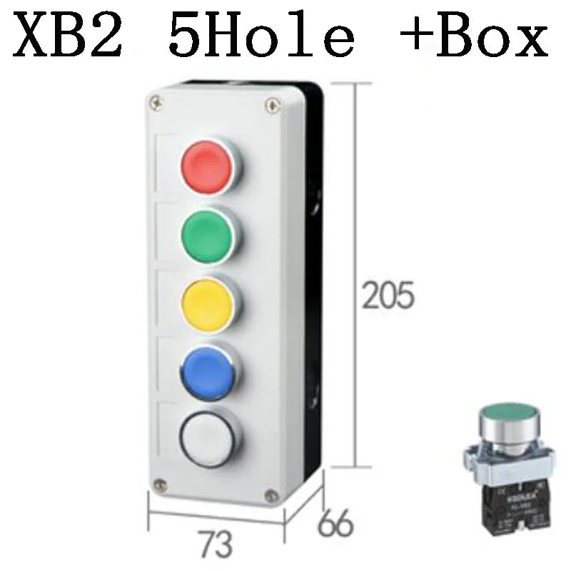 NEW XB2 Metal button switch control box start stop industrial identification symbol self reset circular emergency stop SWITCH