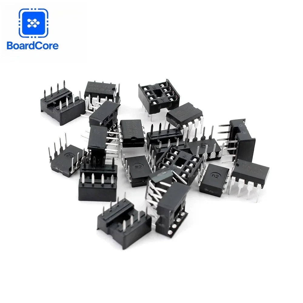 NE555 NE555P IC 555 & 8 Pin DIP Timer Programming Oscillator Chip Sockets Kit 1/5set