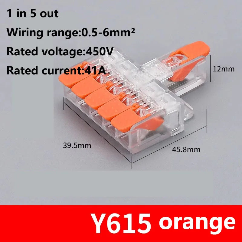 Quick Wiring Terminal Push-in Wire Connector Splitter Mini Universal High power Butt Terminal Block Led Light 1 in Multiple Out