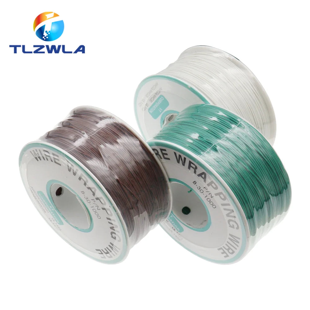 30AWG 0.5MM PCB Flying Jumper Wire OK Line Wrapping Wrap Flexible Insulation Tin-Plated 250Meter 820FT Single Conductor