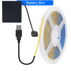 5V USB 3mm PCB COB LED Strip Light with Switch Dimmer Remote Control 320 LEDs High Density Linear Lighting Flexible Tape Lamp